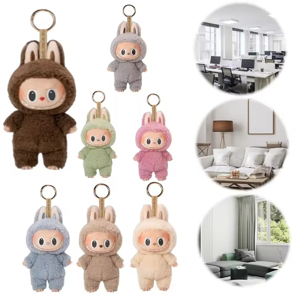 Labubu Doll Box Cute Vinyl Toy – Keychain Toy with Plush Clothes