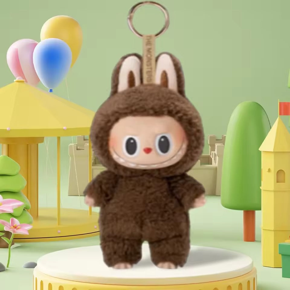 Labubu Doll Box Cute Vinyl Toy – Keychain Toy with Plush Clothes