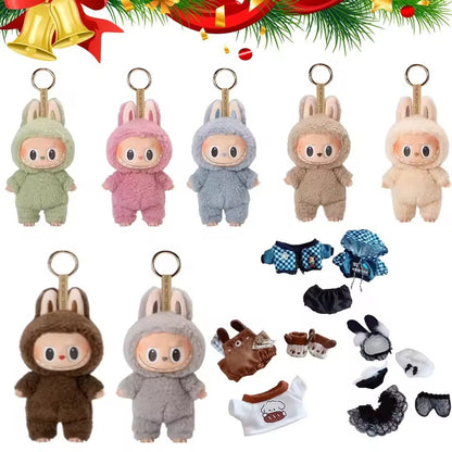 Labubu Doll Box Cute Vinyl Toy – Keychain Toy with Plush Clothes