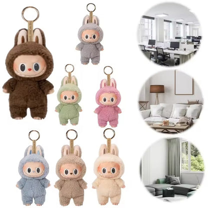 Labubu Doll Box Cute Vinyl Toy – Keychain Toy with Plush Clothes